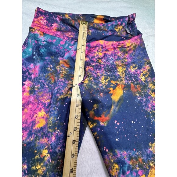 KOS USA Women's L Athletic Compression Running Leggings Galaxy Neon Color - Picture 5 of 12